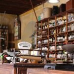 brown wooden shelf with assorted items